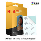 Kodak 2"x3" Premium Zink Photo Paper (100 Sheets) & Printomatic Digital Instant Print Camera - Full Color Prints On ZINK 2x3" Sticky-Backed Photo Paper (Grey) Print Memories Instantly