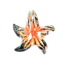 Paracord Planet Glass Starfish Pendants Available in Various and Unique Colors (Orange "Sun Coral")