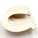 Healifty 24pcs Wood Discs Slices Horseshoe Shape Unfinished Wooden Cutouts Craft DIY Decoration