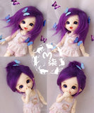 4-5inch(12cm): 1/12 BJD Kurhn Fur Wig Dollfie, AE PukiFee lati, Multicolor Medium-Length Hair