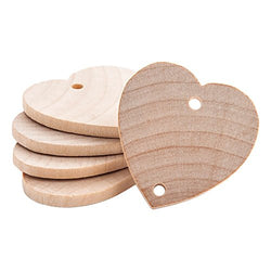 Heart Shaped 1-1/2 inch Real Wooden Board Tags – Wooden Tags For Birthday Boards, Chore Boards or