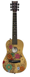 First Act Acoustic Guitar, 30 Inch - Top Features Flower Design - Brass Acoustic Guitar Strings, Tuning Gear, String Post Covers, Steel-Reinforced Neck, Strap Buttons – Musical Instruments