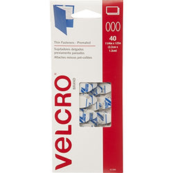 VELCRO Brand - Thin Fasteners - Premated - Ovals, 40 Sets - White