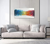 Yuegit Abstract Wall Art for Living Room : Hand Made Canvas Wall Art Paintings for Wall Decorations Living Room Wall Decor Landscape Modern Wall Art for Bedroom Home Decoration Ready to Hang 24X48 Inch