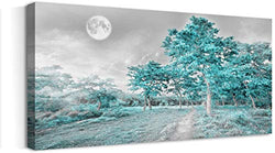 youkuart Canvas Wall Art for Bedroom Simple Life Green Moon Tree Artwork Painting Office Wall Decor 30" x 60" Single Pieces Canvas Prints Ready to Hang for Home Decoration