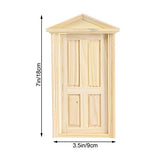 PIXNOR 1:12 Dollhouse Miniature 6-panel Wood Door with Steepletop