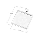 IGOGO 20 PCS Square Pendant Trays Pendant Blanks Cameo Bezel Cabochon Settings - 25x25 mm Silver