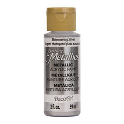 DecoArt Dazzling Metallics 2-Ounce Shimmering Silver Acrylic Paint