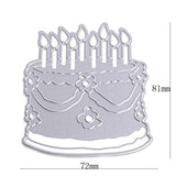 Cake Metal Die Cuts Happy Birthday Candle Cutting Dies Cut Stencils for DIY Scrapbooking Photo Album Decorative Embossing Paper Dies for Card Making Template