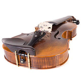 Cecilio CVN-600 Hand Oil Rub Highly Flamed 1-Piece Back Solidwood Violin with D'Addario Prelude Strings, Size 4/4 (Full Size)