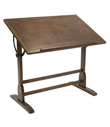 Offex Elegant Distressed Wood Vintage Drafting Table Rustic Oak 42" x 30"