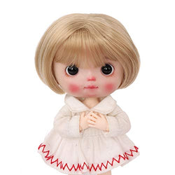 AIDOLLA Doll Wig for 1/8 5-6inch 13-15 cm Pony Braids BJD Mini Doll Wig Girls Gift Lati Yelow Synthetic Mohair Doll Hair (10)