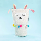 Yoobi Llama Pencil Case – Standing Fuzzy Llama Cute Pencil Case for Kids & Adults – Zip-Up Large Pencil Holder – Multi-Use Storage Pouch – Pen Holder, Paint Brush Holder, or Makeup Brush Holder