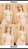 4 PCS 1/3 SD DDD BJD Dress Suit Outfit / England Style Dress Doll Dollfie LUTS / Summer School Uniform / Green Vertical Stripe