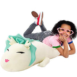 Giant Dragon Plush Long Soft Hugging Pillow, Anime Cute Stuffed White Dragon Toy Plushie Neck Pillow Back Cushion Decor, 35.4/43.3/51.2Inch