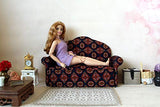 Miniature Sofa for 1:6 Scale BJD Doll. Dollhouse Bedroom Lounge Furniture Couch