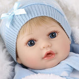 haveahug Reborn Baby Dolls 22 Inch,Lifelike Reborn by woth Blond Hair, Soft Silicone Vinyl Limbs and Weighted Cloth Body, Best Gift Set for Children