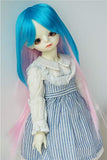 JD106 8-9inch 9-10inch MAGA BJD Doll Wigs Kanekalon Fiber Doll Wigs (Blue+Pink, 8-9inch)