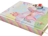 JewelKeeper Rainbow Unicorn Secret Diary, Heart Shaped Lock and Key, Private Journal