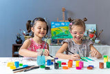 DACO Kids Paint Set Brillia, 12 Bright Colors Gouache Paint 0.7 fl.oz (20ml), with Travel and Storage Box, Washable Paint for Kids, Beginners, School Paint Supplies, Finger Paint