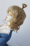 JD375 8-9inch 21-23CM Updo Synthetic Mohair BJD Wigs 1/3 SD Doll Hair and Accessories (Brown)