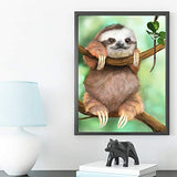 HaiMay 2 Pack DIY 5D Diamond Painting Kits Full Drill Rhinestone Painting Sloth Diamond Pictures for Wall Decoration, Animal Diamond Painting Style (Canvas 12×16 Inch)