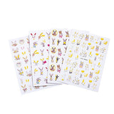 JMEOWIO 8 Sheets Easter Nail Art Stickers Decals Self-Adhesive Pegatinas Uñas Rabbit Carrot Egg Nail Supplies Nail Art Design Decoration Accessories