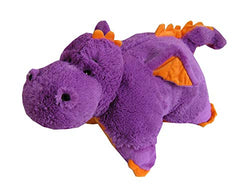 Purple Dragon Zoopurr Pets 19" Large, 2-in-1 Stuffed Animal and Pillow | Expandable Cushion |