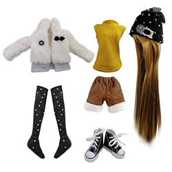 EVA BJD Set of Fashion Clothes Wigs Shoes Socks Accessories Full Set for 1/3 21-23inch 60cm BJD Dolls (Rebecca)