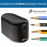 JARLINK Electric Pencil Sharpener, Stronger Motor and Heavy-Duty Helical Blade to Fast Sharpen No.2/Colored Pencils(6-8mm), Portable in School Classroom/Office/Home (Black)