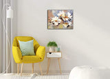 Flower wall Art for Living Room murals Painted Flower are Wrapped in Abstract Oil Painting Artwork on The Canvas Gallery, Used for Home Bedroom Decor 16"x24"