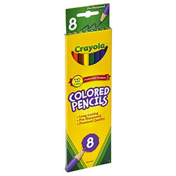 Crayola BIN4008BN Colored Pencils, 8 Assorted Colors Box, MultiPk 12 Boxes
