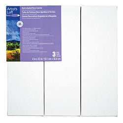 Artist's Loft Back Stapled Deco Canvas 3 Pack, 4in x 12in