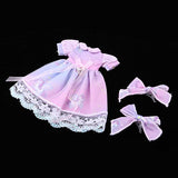 Homyl Girl's Dream Lovely Dolls Dress Up Accessories Pink Lace Dress And Bow Hair Clip For 1/6 BJD Blythe Dolls