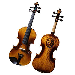 Student Violin Playing Violin Tiger Pattern Violin Solid Wood Violin with Ebony Accessories (Color : 4/4)