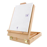 U.S. Art Supply Beachwood Artist Drawing and Painting Sketch Box Easel - Adjustable Design with