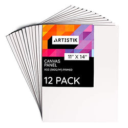 Blank Canvas - Canvas Frames Panel Board for Painting,100% Cotton Artist Quality Triple Primed Gesso Canvas Panels Quality Art Paint Supply by Artistik (Pack of 12-11" x 14")