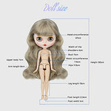 Olaffi 1/6 BJD Doll is Similar to Blythe Doll, 4-Color Changing Eyes Matte Face 12 Inch 19 Ball Jointed Doll, Customized Doll with Body, Curly Wig, Clothes, Replaceable Hands