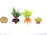 Bundles of vegetables with tops. Dollhouse miniature 1:12