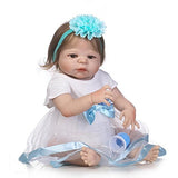 iCradle Beautiful Realistic Lifelike 23 Inch 57cm Soft Silicone Reborn Baby Girl Doll Toddler Vinyl Full Body Newborn Dolls Anatomically Correct