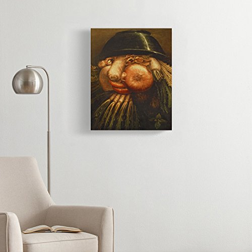 TORASS Canvas Wall Art Print Fine The Vegetable Gardener C 1590 on Arcimboldo Artwork for Home Decor 12" x 16"