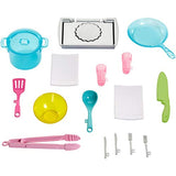 Barbie Kitchen Playset with Doll, Lights & Sounds, Food Molds, 5 Dough Colors and 20+ Accessories