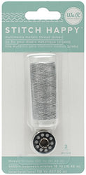 American Crafts We R Memory Keepers Stitch Happy 2 Piece Specialty Sewing Thread Metallic, Silver