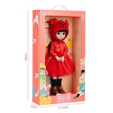 LoveinDIY 14.2 Inch BJD American Doll with Cloth Dress Up Girl Figure for DIY Customizing - Red Rat