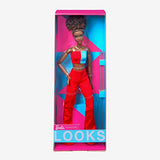 Barbie Looks Doll, Natural Black Hair, Color Block Outfit, Crop Top and Flare Pants, Style and Pose, Fashion Collectibles