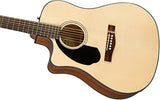 Fender CD-60SCE Dreadnought Acoustic Guitar - Natural - Left-Handed