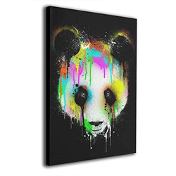 Dizzy-K Panda Crying Bear Wall Art Decoration Painting for Home Decor Creative Black Canvas Wall Art Frameless Prints Decor for Livingroom Bedroom Bathroom for Family 8"X12"