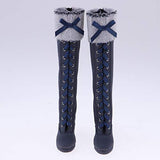 MagiDeal 1/3 Scale Lace Up Knee High Riding Boots for 60cm Night Lolita Doll and Other 24 inch BJD Ball Jointed Dolls - Dark Blue