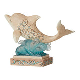 Enesco Jim Shore Heartwood Creek Dolphin on Wave Pint-Sized Figurine, 4 Inch, Multicolor