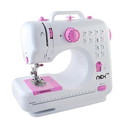 NEX Sewing Machine Children Present Portable Crafting Mending Machine with 12 Built-In Stitched